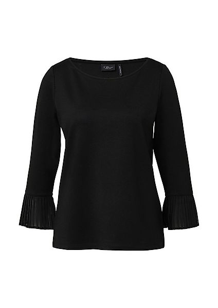 s.Oliver 3/4-Arm-Shirt T-Shirt Relaxed-Fit-Shirt aus Viskosemix mit Plissee günstig online kaufen