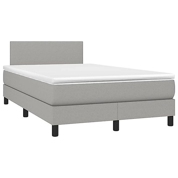 vidaXL Boxspringbett mit Matratze & LED Hellgrau 120x190 cm Stoff 3270025 günstig online kaufen