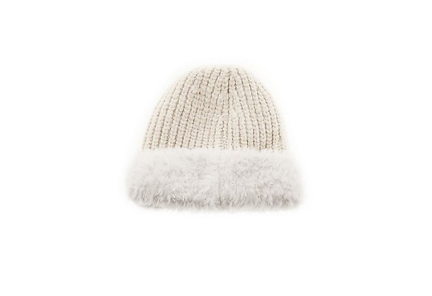 Faera Strickmütze Wintermütze mit weißem Plüsch OneSize für Unisex mit Inne günstig online kaufen