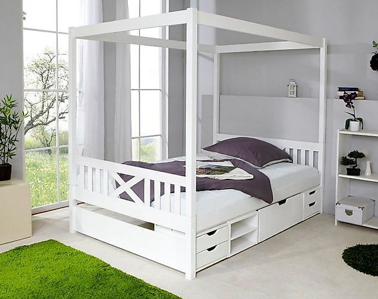 Ticaa Himmelbett "Lino", Himmelbett, inkl. Schubkasten und Rollrost günstig online kaufen