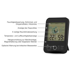 Miraval Klimamesser Miraval Raumklimastation Schimmelwarner, Lüftungsempfeh günstig online kaufen