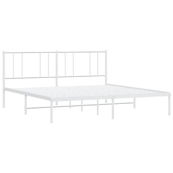 vidaXL Bettgestell mit Kopfteil Metall Weiß 200x200 cm 352536 günstig online kaufen