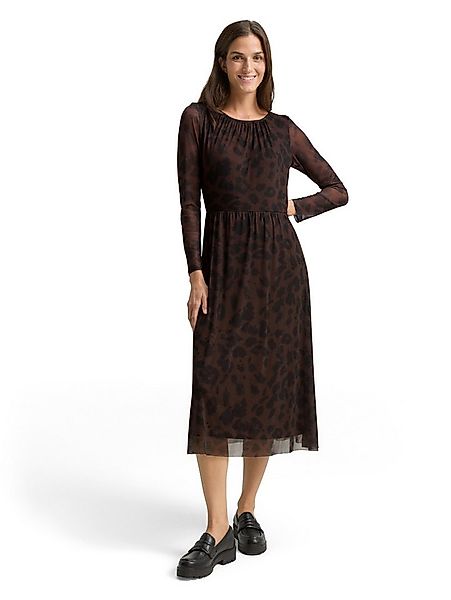 TOM TAILOR Meshkleid Regular midi mit Muster günstig online kaufen
