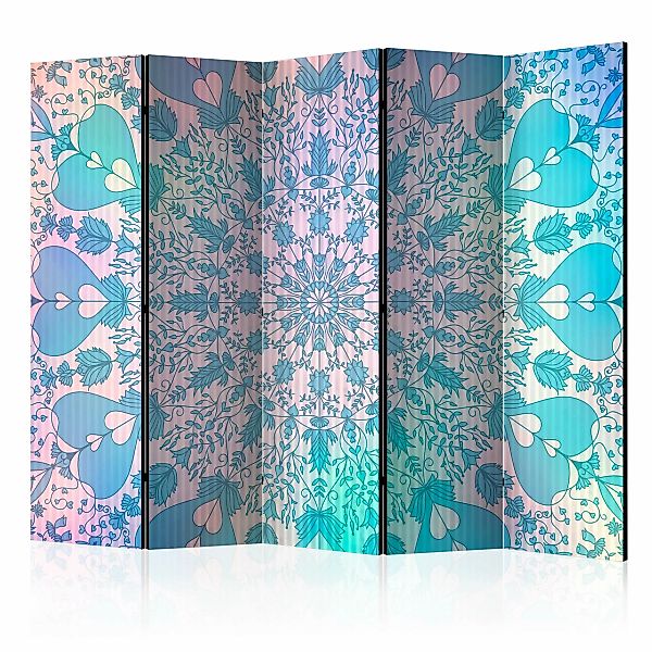 5-teiliges Paravent - Girly Mandala (blue) Ii [room Dividers] günstig online kaufen