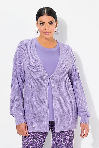 Ulla Popken Strickjacke Strickjacke Pailletten Oversized Rippstrick günstig online kaufen