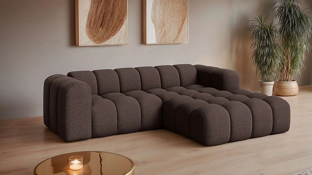 OTTO home Ecksofa "KALLIE Design-Sofa mit Wellenunterfederung, Bubble-Optik günstig online kaufen