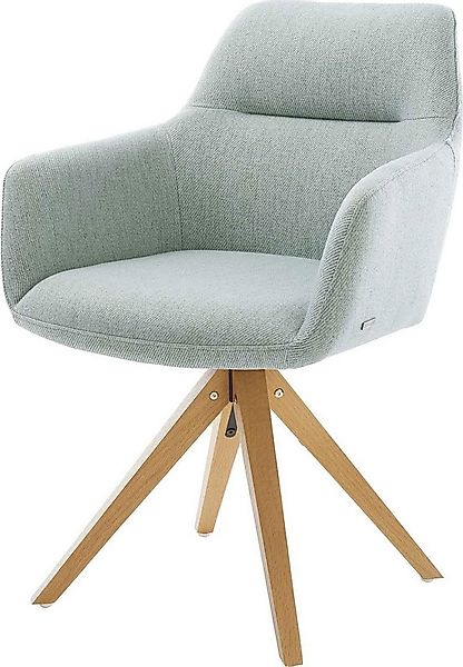 DELIFE Polsterstuhl Pejo-Flex, Holzgestell kantig Stripes Mint 180° drehbar günstig online kaufen