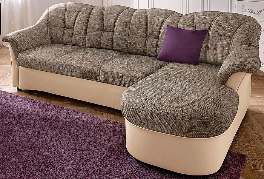 DOMO collection Ecksofa »Flores Schlafsofa, B/T/H: 233/142/86 cm, L-Form« w günstig online kaufen