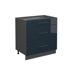 Vicco Unterschrank Fame-Line, Dunkelblau Hochglanz/Anthrazit, 80 günstig online kaufen