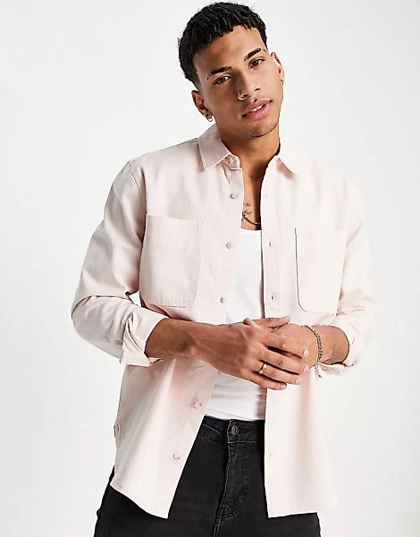 Topman – Hemdjacke mit zwei Taschen in Rosa günstig online kaufen