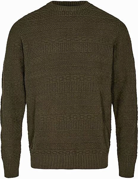 Anerkjendt Pullover Sune Jacquard Dunkelgrün - Größe S günstig online kaufen