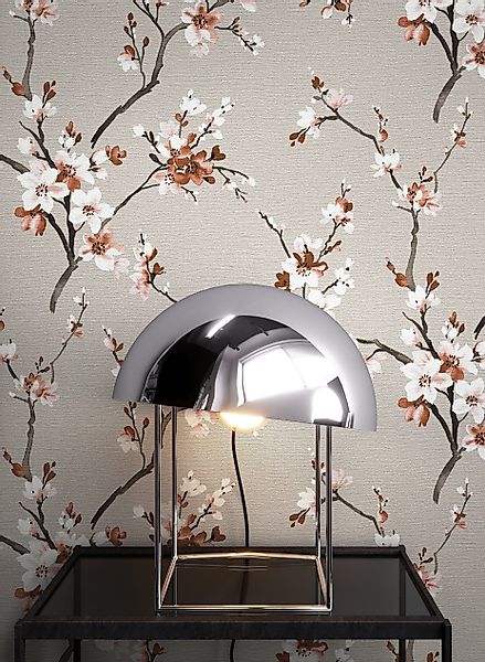 Newroom Vliestapete, Grau Tapete Floral Blumen günstig online kaufen