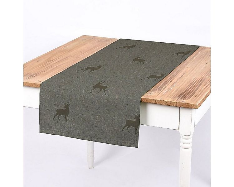 SCHÖNER LEBEN. Tischläufer SCHÖNER LEBEN. Tischläufer dunkle Hirsche braun günstig online kaufen