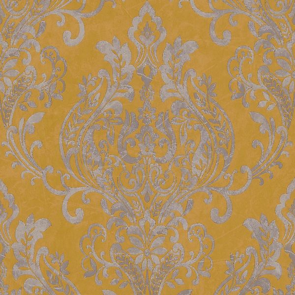 Bricoflor Barock Tapete ausgefallen Ornament Vliestapete in Ocker Senf Gelb günstig online kaufen