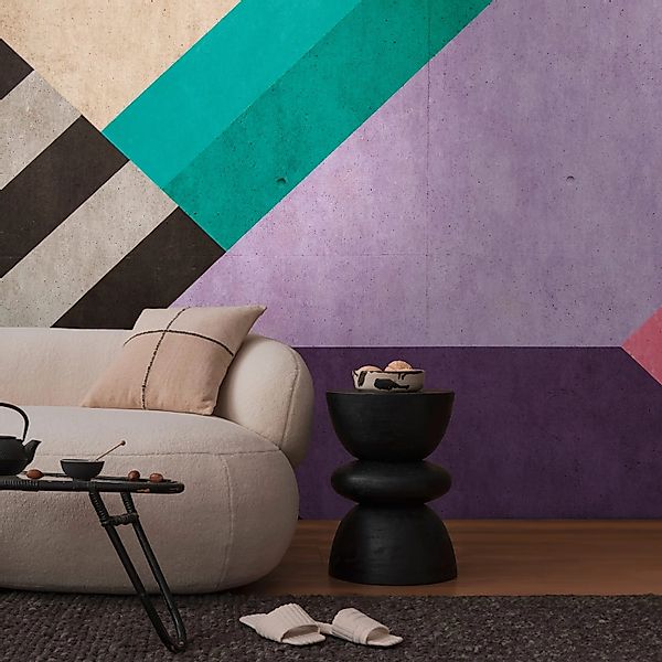 PROFHOME 399131-GU Fototapete Grafisch Violett Schwarz Blau Beige 3,71 m x günstig online kaufen