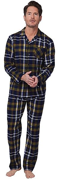 Pastunette Schlafanzug Herren Flanell Pyjama (2 tlg) Baumwolle günstig online kaufen