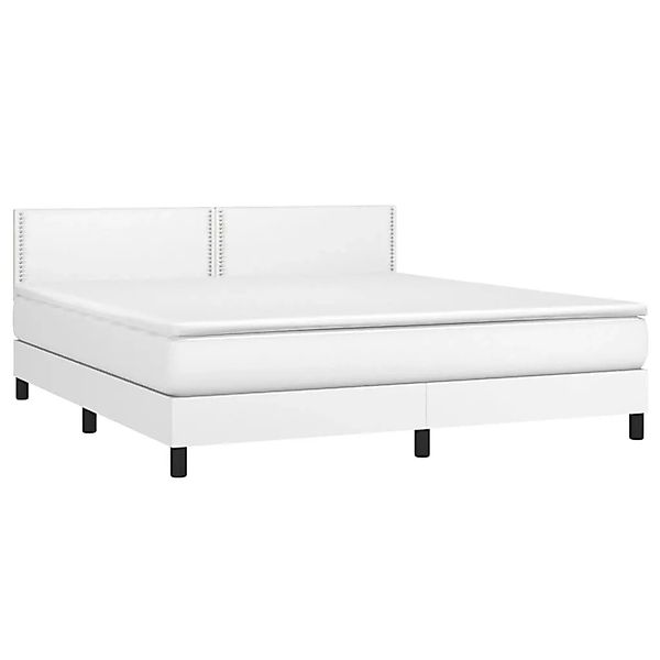 vidaXL Boxspringbett mit Matratze & LED Weiß 180x200 cm Kunstleder 3134178 günstig online kaufen