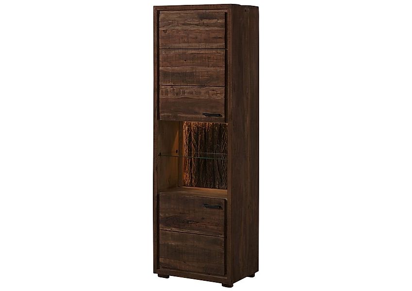 Massivmoebel24 Standvitrine (Vitrine Akazie 58x40x180 dunkelbraun günstig online kaufen