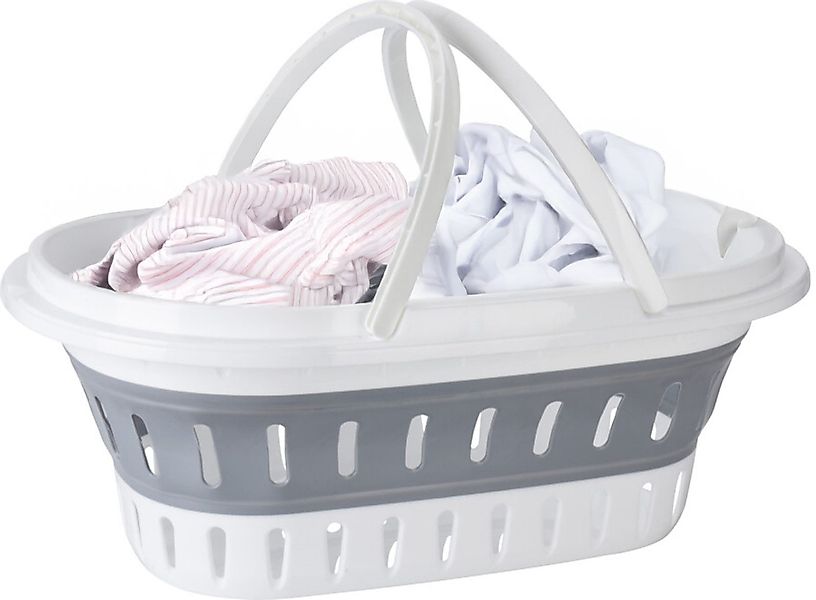 Koopman Wäschekorb Wäschewanne Einkaufskorb Weiß 58x38 günstig online kaufen