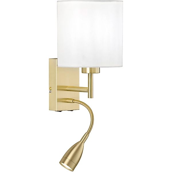 Fischer & Honsel Wandleuchte Dreamer 2-flammig Messing/Weiß günstig online kaufen