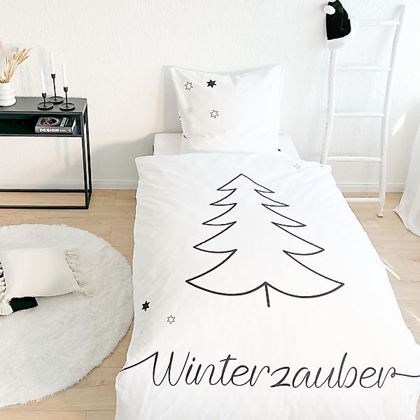 MTOnlinehandel Bettwäsche Weihnachten Winterzauber, Tannenbaum und günstig online kaufen