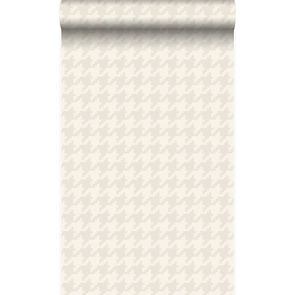 Origin Wallcoverings Tapete Hahnentritt-Muster Weiß und Silber 53 cm x 10.0 günstig online kaufen