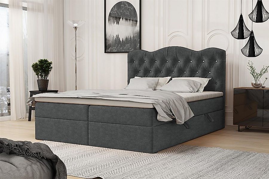 Fun Möbel Boxbett Schlafzimmerbett LODOS (inkl. Topper und Bettkästen, Kuns günstig online kaufen
