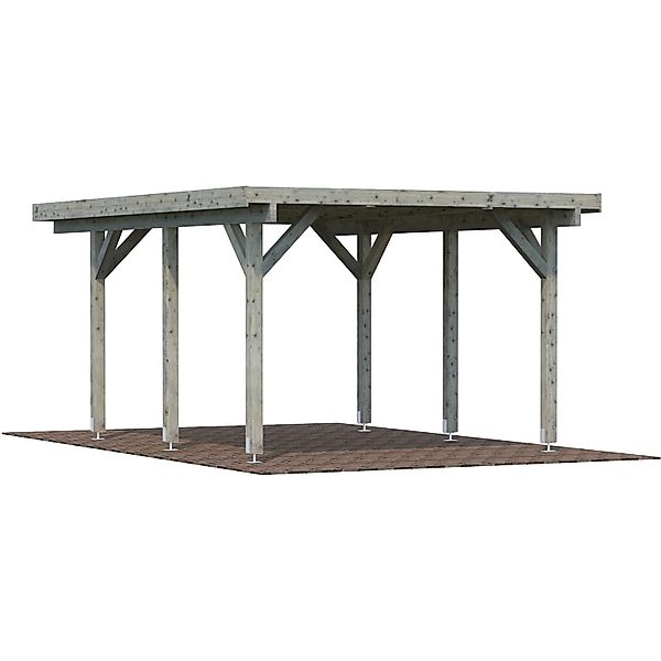 Palmako Einzelcarport Karl Grau tauchgrundiert 360 cm x 512 cm günstig online kaufen