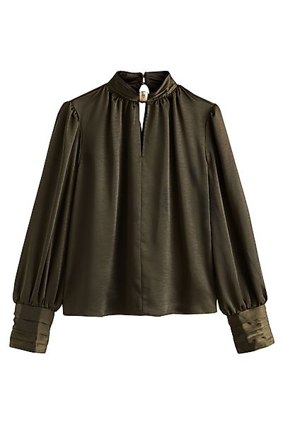 Next Langarmbluse Langärmelige Satinbluse mit Beschlag günstig online kaufen