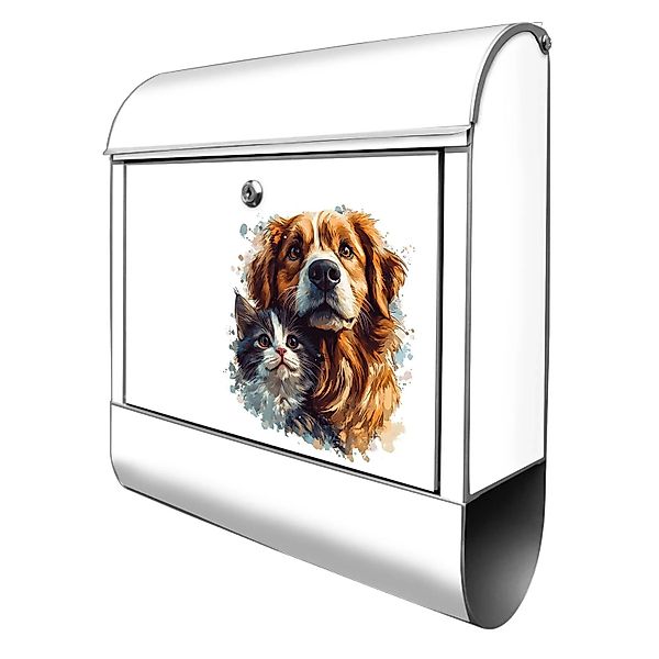 Banjado Design Briefkasten Silber Pulverbeschichtet 39x47x14cm 2 Schlüssel günstig online kaufen