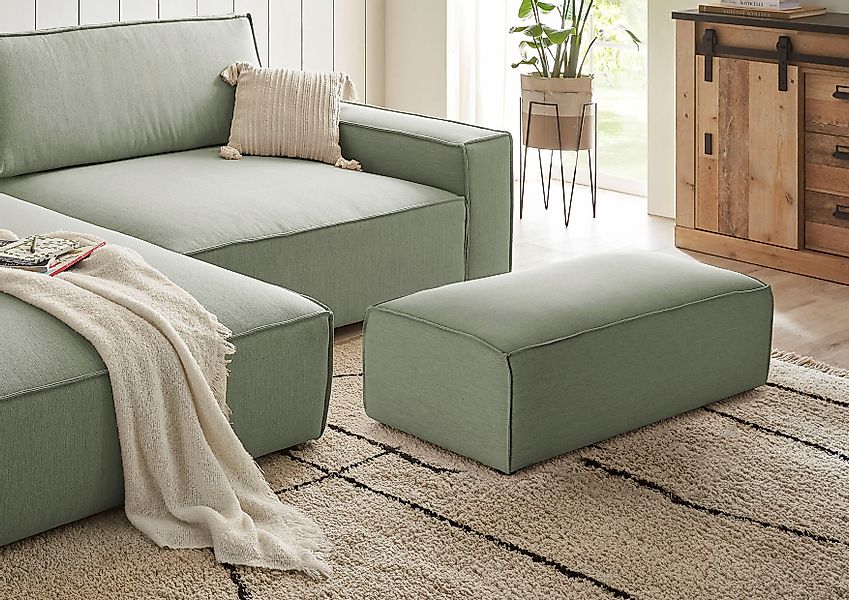 Home affaire Hocker "NEU: SHERWOOD XXL, Polsterhocker, Cord, Webstoff", rec günstig online kaufen