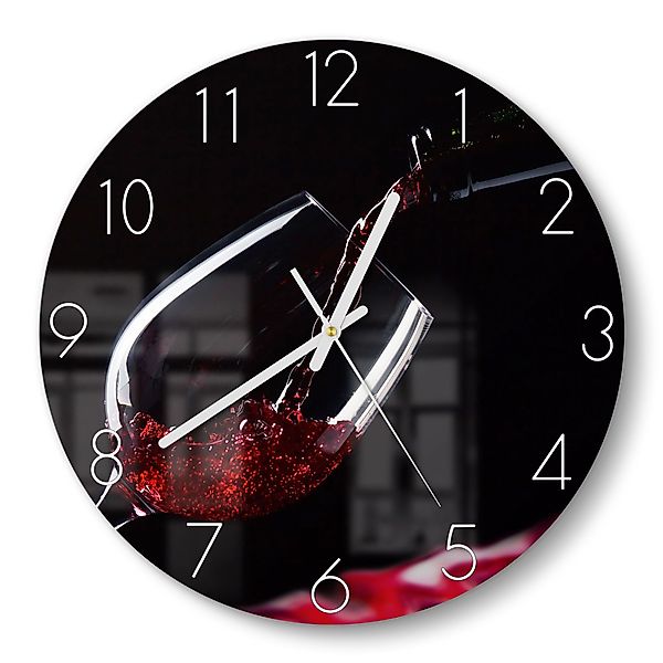 DEQORI Wanduhr 'Rotwein ins Glas gegossen' günstig online kaufen