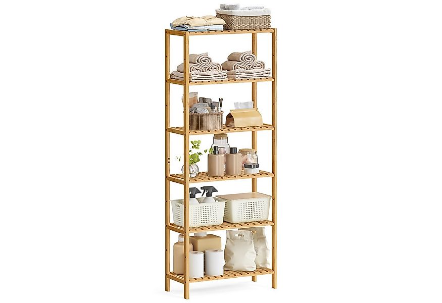 SONGMICS Badregal Badezimmerregal Küchenregal Schuhregal Standregal, mit 6 günstig online kaufen