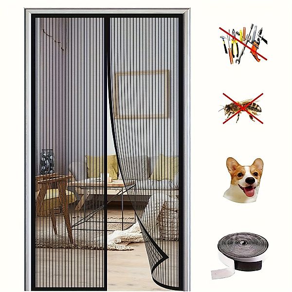 Montegoni Insektenschutz-Vorhang Fliegengitter Tür Magnet 90x210 günstig online kaufen