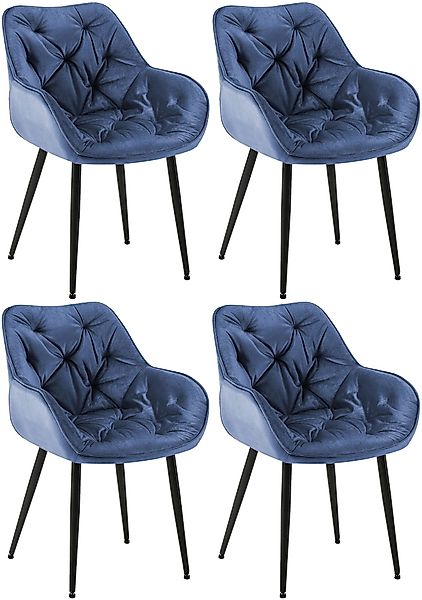 CLP Esszimmerstuhl Tanna Samt (4er Set), günstig online kaufen