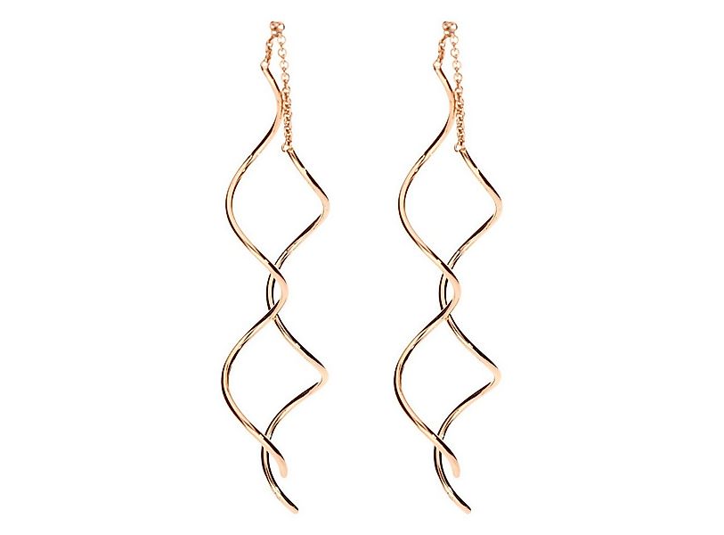 LÖB Paar Ohrhänger Ohrringe Hängend Durchzieher Spirale Stab Roségold (Lieb günstig online kaufen
