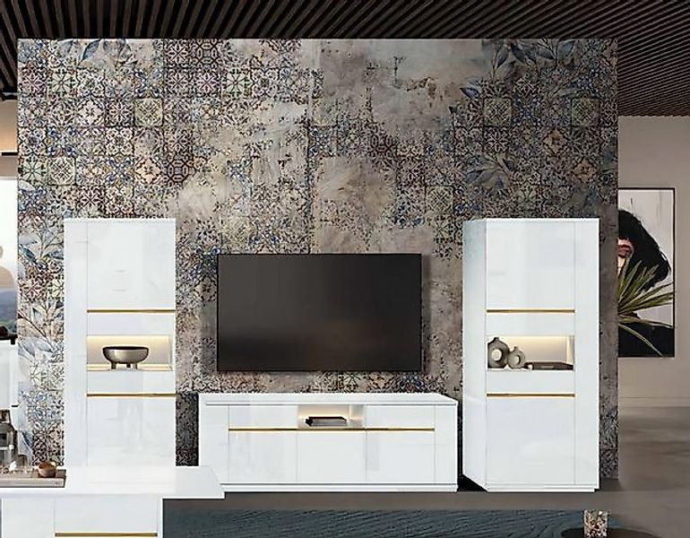 Xlmoebel TV-Schrank Wohnzimmereinrichtungsset mit TV-Ständer und zwei Schrä günstig online kaufen