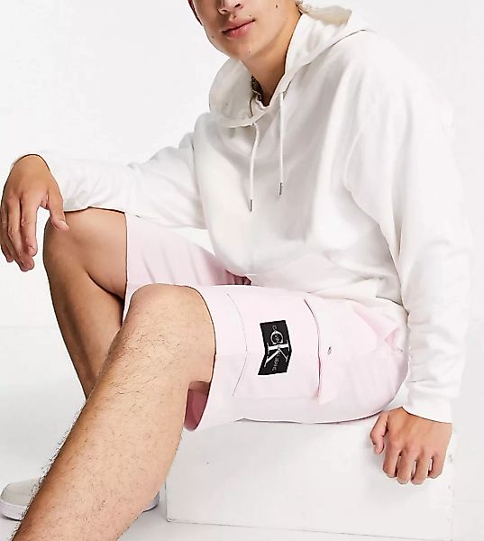 Calvin Klein Jeans – Shorts in Rosa mit Monogramm-Aufnäher, exklusiv bei AS günstig online kaufen