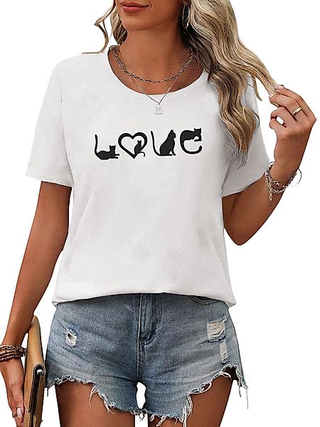 PYL Kurzarmshirt Damen Bequemes Sommer T-shirt günstig online kaufen