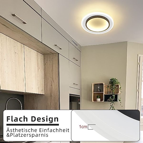 Nettlife LED Deckenleuchte Schwarz Eckig 23W/20W günstig online kaufen