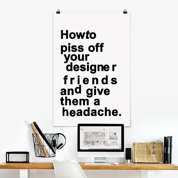 Poster Designers Headache günstig online kaufen