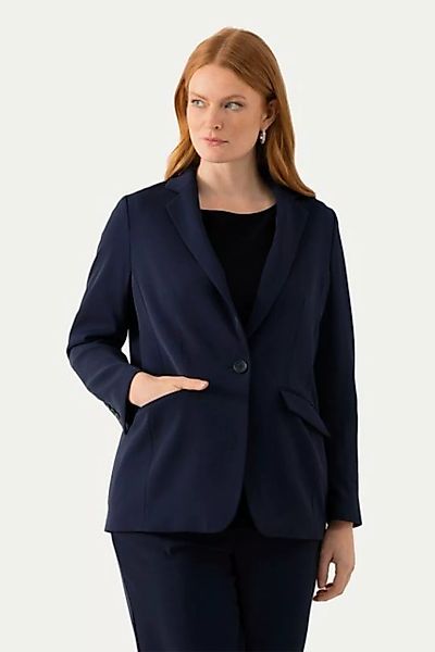 Ulla Popken Blusenblazer Blazer Acetat Reverskragen Knopfverschluss günstig online kaufen