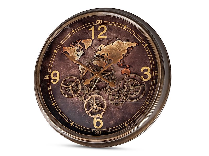 formano Wanduhr Move (drehende Zahnräder, Braun, günstig online kaufen