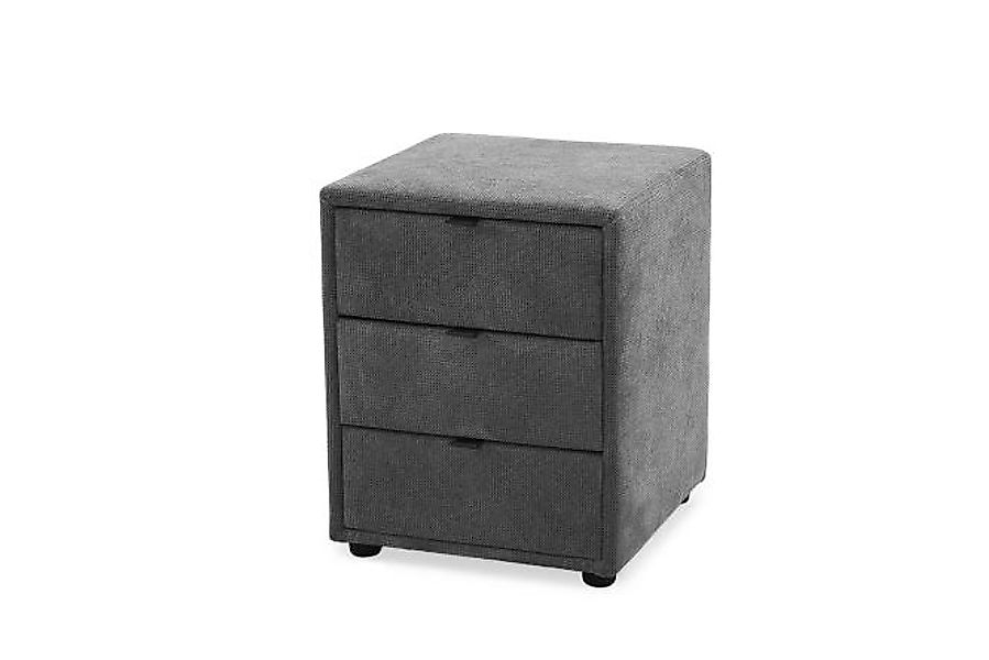 LILLI Nachtkommode inkl. 3 Schubkästen ca.44x45x54 cm Dunkelgrau günstig online kaufen