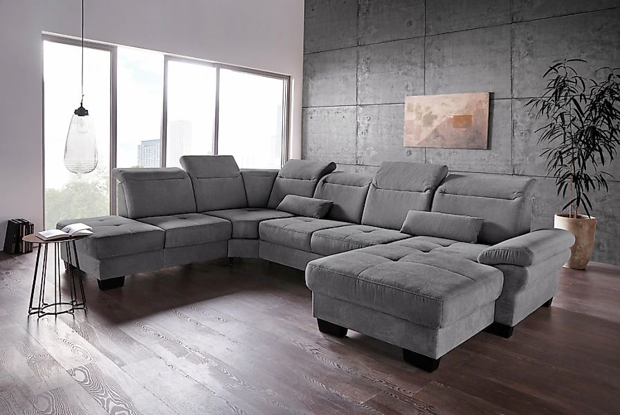 PLACES OF STYLE Wohnlandschaft »Cornwall U-Form« inkl. Sitztiefenverstellun günstig online kaufen