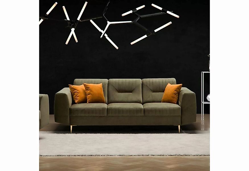 Beautysofa 3-Sitzer VENEZIA, Polstersofa im modernes Design, mit Metallbein günstig online kaufen