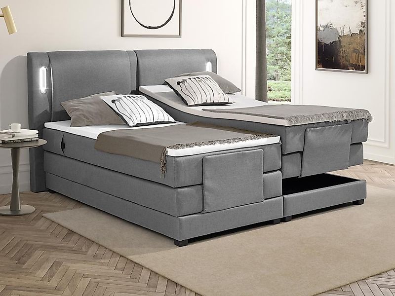 Boxspringbett - Kopfteil mit LED-Beleuchtung + elektrischem Untergestell mi günstig online kaufen