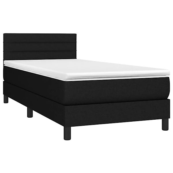 vidaXL Boxspringbett mit Matratze & LED Schwarz 100x200 cm Stoff 3133215 günstig online kaufen
