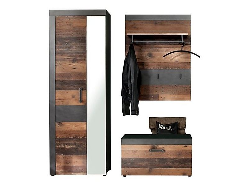 ebuy24 Kleiderschrank Irwin Garderobenaufstellung B, grau Matera Dekor günstig online kaufen