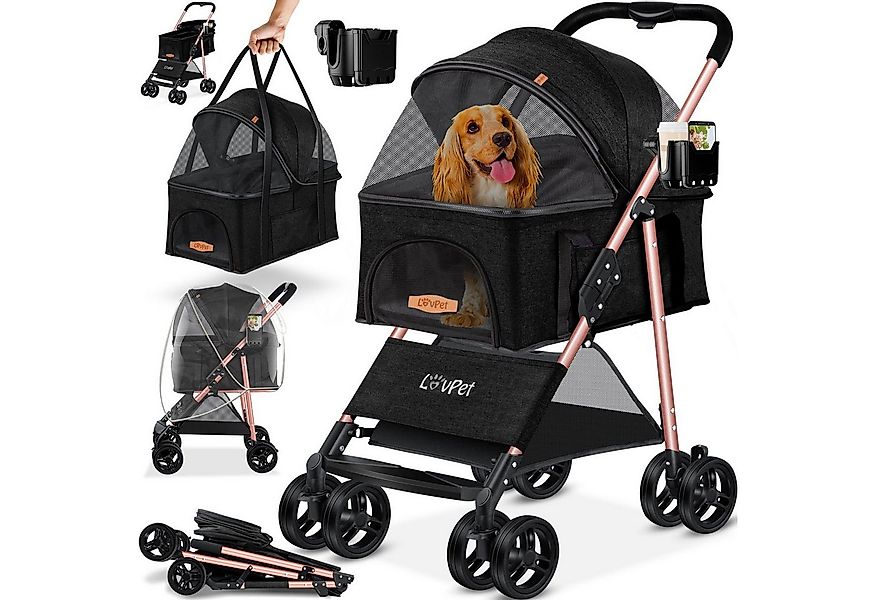 Lovpet Hundebuggy 2in1 Hundewagen max. bis 20kg Buggy für Haustiere, (Hunde günstig online kaufen
